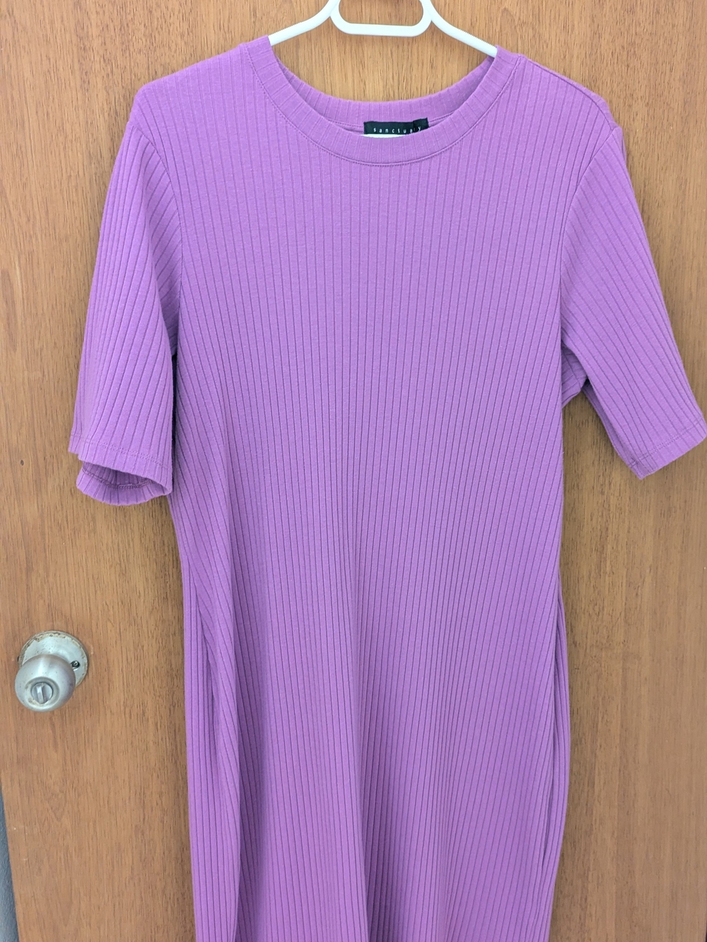 Women's Ribbed Short Dress in Lavender